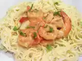 Receita Camarões ao alho e limão com esparguete