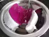 Receita Doce branco e roxo.