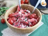 Receita Salada de morango, tomate, queijo feta e manjericão