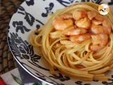 Receita Espaguete com camarão, tomate cereja e manjericão
