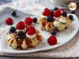 Receita Waffles de frutas, chocolate e creme mascarpone