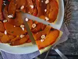 Receita Torta invertida de abóbora com queijo de cabra e mel