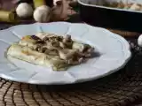 Receita Canelone recheado com molho bechamel, cogumelos e linguiça