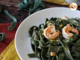 Receita Macarrão de espirulina com camarão e limão: sabor sofisticado e nutrição extra!