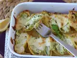 Receita Conchiglioni recheado com ricota, curgete (abobrinha) e limão: cremoso e gratinado
