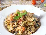 Receita Salada cremosa de espelta com curgete (abobrinha), beringela e tomate-cereja