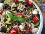 Receita Salada de trigo em grãos com atum e mussarela