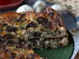 Receita Quiche sem massa com cogumelos, bacon e queijo cottage