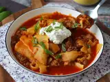 Receita Sopa de lasanha com carne, ricota e parmesão