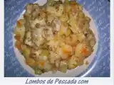 Receita Lombos de pescada com cenouras e gambas