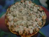 Receita Pizza de camarão com pesto de manjericão