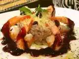 Receita Risoto de camarão rosa com mirtilo ao coulis de frutas vermelhas