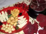 Receita Matterhorn - fondue de frutas vermelhas com queijos e pão de queijo