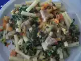 Receita Macarrão com borrego e legumes