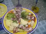 Receita Polvo cozido com legumes
