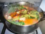 Receita Carne de porco com feijão encarnado e repolho.