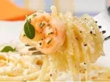 Receita Espaguete com ricota e camarão