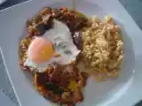 Receita Beringelas e alho francês com ovo escalfado