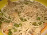 Receita Meada com frango e ervilhas
