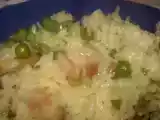 Receita Arroz com cogumelos, ervilhas e bacon