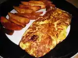 Receita Omlete de alho e cebola caramelizada com queijo