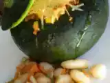 Receita Mini-abóbora recheada e salada de feijão branco