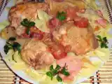 Receita Frango com massa de laços