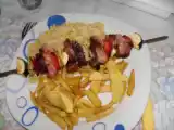 Receita Espetadas de carne com couscous