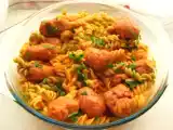 Receita Almondegas de salsicha com fusili tricolor