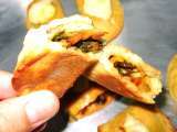 Receita Pastel assado recheado com folha de cenoura