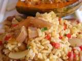 Receita Arroz integral com pinhões e abóbora recheada