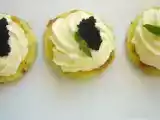 Receita Canapés de blinis e caviar