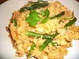 Receita Bochechas de bacalhau com arroz e espargos