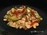 Receita .:tiras de perú com pimentos e cajú