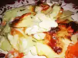 Receita Gretinado de bacalhau fresco com batatas e cenouras