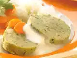 Receita Rolo de carne de aves e vitela com acompanhamentos