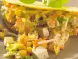 Receita Salada de frango, queijo e tofu