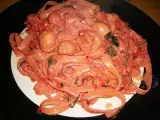 Receita Linguini de beterraba e courgette com cogumelos - prato dos namorados