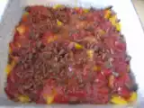 Receita Crumble de pêssego e chocolate