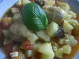Receita Frango guisado com ervilhas frescas.