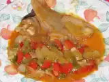 Receita Raia e pimentos semi confitados