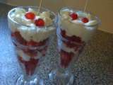Receita Taças de chantilly e morangos.