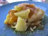 Receita Lombos de bacalhau com ameixas e cebola caramelizada
