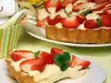 Receita Tarte com mousse de chocolate branco e morangos
