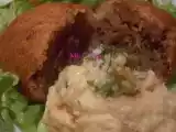 Receita Kibe assado com humus de beringela