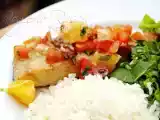Receita Receita de bacalhau frito com molho de tomate e laranja