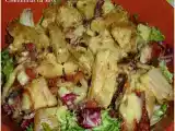 Receita Salada quente de folhas de inverno, bacon e mandioca