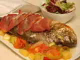 Receita Dourada no forno com presunto