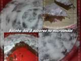 Receita Bolinho dos 3 sabores no microondas