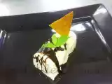 Receita Parfait de banana com nougatine de banana e redução de cacau